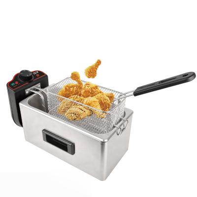 China Amazon Commercial Hot Selling Stainless Electric Fryer Machine Snacks French Fries Making Machine Deep Fryer For Fried Chicken for sale