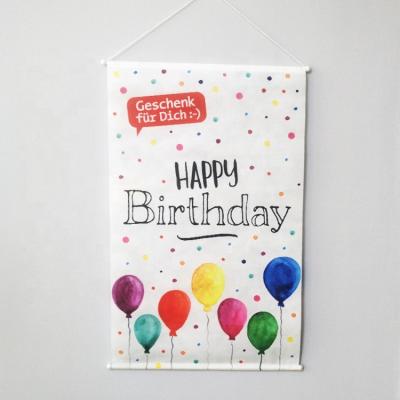 China Manufacturers Decoration Customized Bright Colorful Balloons Birthday Non-woven Printed Beautiful Banner for sale