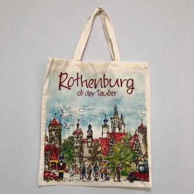 China Recyclable Promotional Customized Natural Cotton Fabric Printing Shopping Bag Gift Souvenir for sale