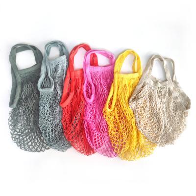 China High Quality Reusable Promotion Gift Souvenir Colorful Cotton Net Shopping Bag for sale