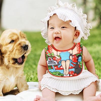 China Antibacterial Manufacturers Wholesale Natural Cute Cartoon Style Colorful High Quality Cotton Bibs for sale