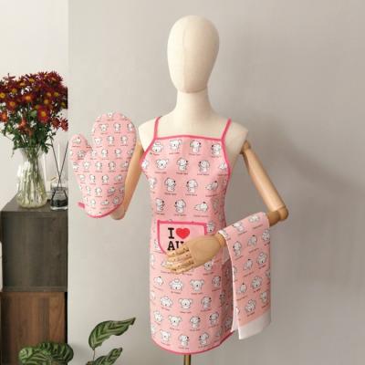 China Wash at 60°; „ ƒ Manufacturers Wholesale Natural Cute Women's Animal Koala Style Cotton Pink High Quality Apron for sale