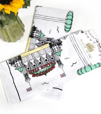 China Kitchen Customized Kitchen Customized 100% Cotton Kichen Style Print Comfortable Design British Tea Towel for sale