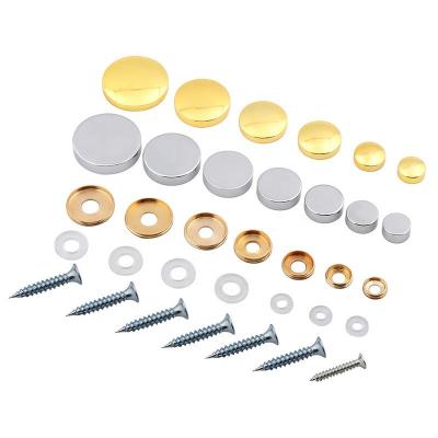 China Acrylic Decorative Metal Screw Board Fixing Furniture Flat Head Standoff Cover With Screw for sale