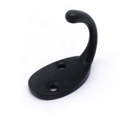 China Durable Hardware Zinc Black Furniture Wall Hook Mounted Vintage Coat Hook for sale