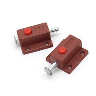 China Easy Installation Brown Furniture Hardware ABS Hardware Latch Knob Automatic Spring Latch Plastic Door Latch Spring Bolt for sale