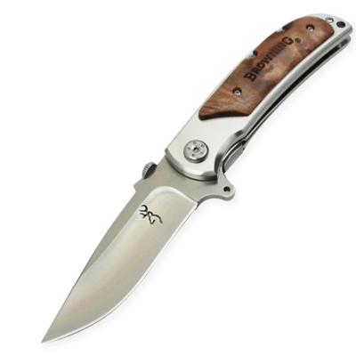 China Brown-338 EDC Hunting Knife Folding Knife Camping Tool Toolsupplier Quality Steel Handle Pocket Knife Tactical TOOL Wholesaler for sale