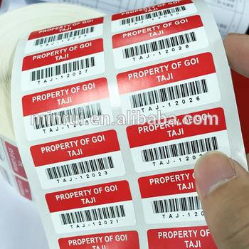 China Custom Destructible Barcode Security Tamper Proof Sticker For Repair for sale