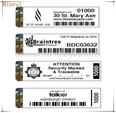 China Asset Anti-Counterfeiting Custom Labels With Hologram And Barcode , Security Paper Label And Sticker for sale