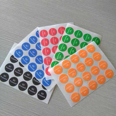 China Can only be removed per thousands of times Low Price Custom QC Passed Tamper Proofs Stickers, Destructible Round Foam Vinyl QC Labels for sale