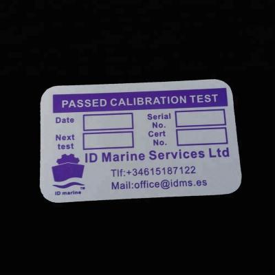 China Factory Supply Cheapest Anti-counterfeit Custom Price Security Calibration QA Passed Labels, Ultra Destructible Calibration Sticker for sale