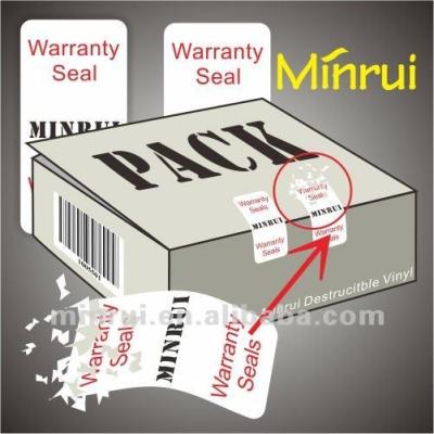 China Custom Destructible Anti-Counterfeit Cargo Seal, Void Security Labels, Warranty Stickers for sale