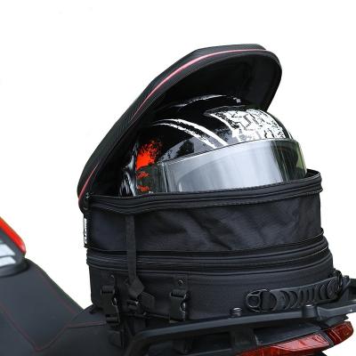 China Durable Carbon Fiber Customized Logo Helmet Motorcycle Rear Tail Bag Waterproof for sale