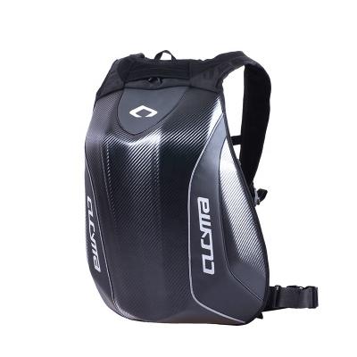 China Carbon Fiber Waterproof PU Frame Motorcycle Leather External Riding Backpack for sale