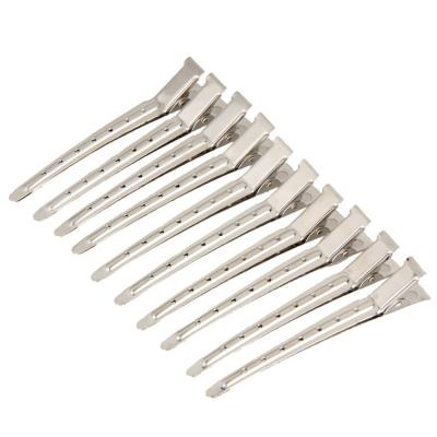 China 12pcs Hair Clip Crocodile Duck Bill Metal Anti-rust Hairpin, With Holes, For Curly Hairstyle Parting Clip for sale