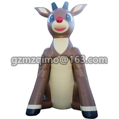 China Recycle Oxford Giant Red Christmas Reindeer Rudolph Inflatable Animal for sale