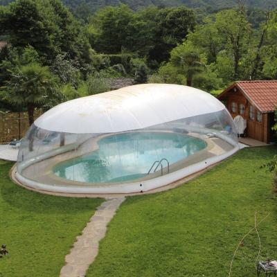 China Blower Inflator MZQM Customized Swimming Pool Cover Transparent Air Inflatable Pool Dome for sale