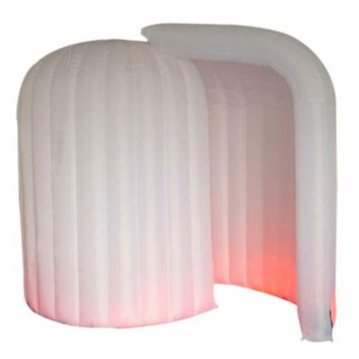 China Portable Oxford Cloth Inflatable LED Igloo Photo Booth With One Door Curtain for sale