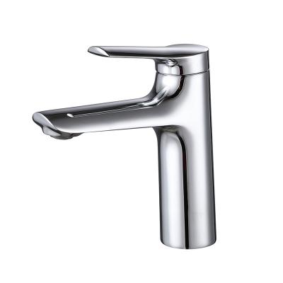 China Modern Brass Metered Faucets Polished Zinc Alloy Handle Chrome Plated Basin Faucet for sale