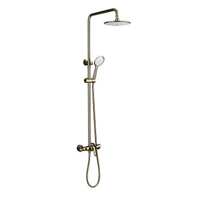 China With Sliding Bar Customized Brushed Nickel Rainfall Gold Luxury Bathroom Shower Set for sale