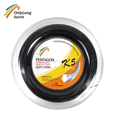 China ONLYLONG Polyester Customized LOGO Tennis Racket Strings Pentagon K5 17G/1.25mm for sale