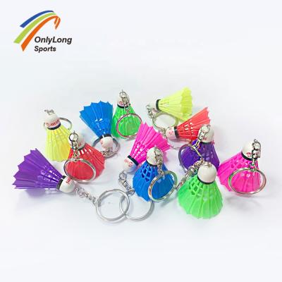 China Wholesale delicate and small shuttlecock ornaments badminton keychains for sale