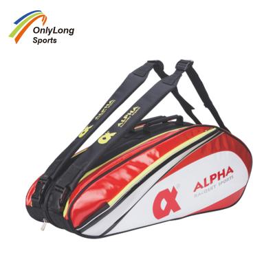 China Durable Tennis And Badminton Racket Bag For Box Hold 6PCS Polyester Bag for sale