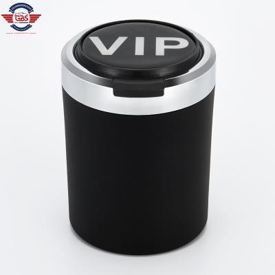 China Box made logo 304 high quality stainless steel inner tank costomizable logo LED lamp ashtray for car for sale