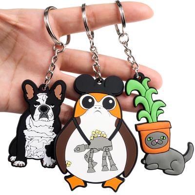 China Promotional Custom Key Chain Animal PVC Custom Soft Keychain Soft Silicone Rubber Key Chain Bulk Customizable Environmentally Friendly Customizable for sale