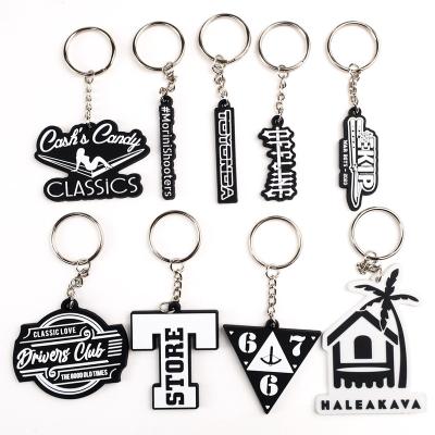 China Factory Custom PVC Keychains Cheap Environmentally Friendly 2D Lettering Rubber Silicone for sale