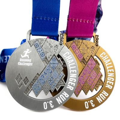 China Wholesale 2D Gold 3D Zinc Alloy Marathon Award Marathon Europe China Custom Metal Sports Medals for sale