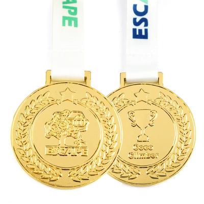 China Europe china logo sports metal finisher supplier customized running gold medals with ribbon for sale