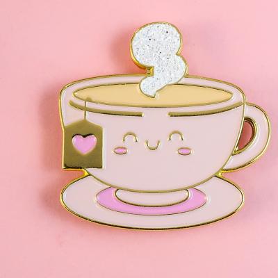 China Europe Design Free Zinc Alloy Soft Enamel Coffee Mug Custom Lapel Pin for sale