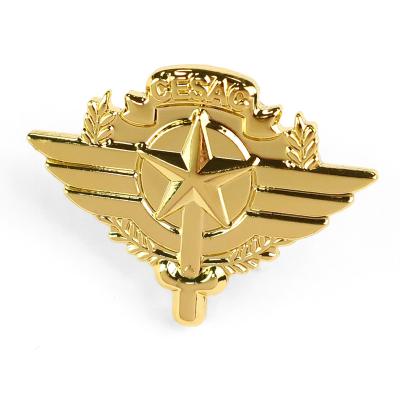 China Europe Design Gold Silver Airplane 3d Star Aircraft Lapel Pin Promotional Pin for sale