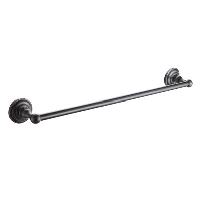 China Modern Matte Black Brushed Nickel Bathroom Accessory Wall Mount Single Towel Rack for sale