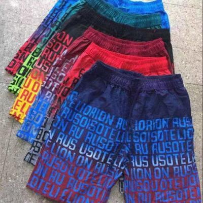 China 2.8 USD MK123 Yiwu Amysi Clothing Summer Wholesale Cotton Letter Pattern Gradient Color Men Breathable 100% English Shorts for sale