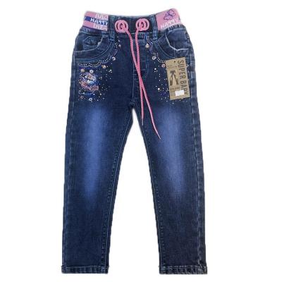 China USD GK046 Breathable Boutique Wholesale 4.2 Stretch Denim Pants Girls Elastic Jeans Pants For 3 - 6 Years Old Kids for sale