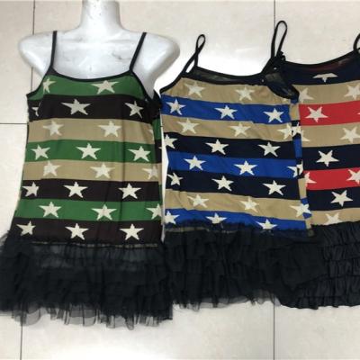 China Wholesale 1.2 USD GQ143 Latest Fashion Halter Design Girls Youth Soft Breathable Soft Casual Dress For 7-15 Years Old Kids for sale