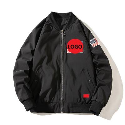 China Viable Drop Shipping Custom Logo Plus Size Man Jacket Coat Embroidered Black Pilot Bomber Mens Jacket for sale