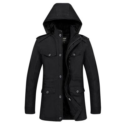 China Breathable Winter Men's Coat Washed Cotton Coat Jacket Casual Hooded Fur Striped For Outwear Men's Plus Size Jacket for sale