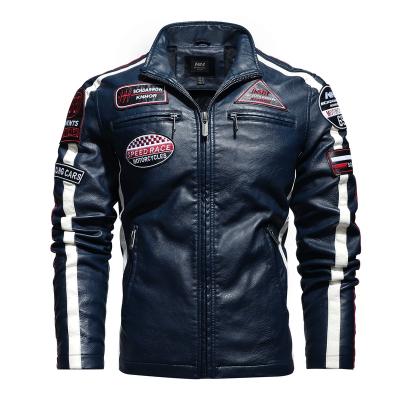 China Viable Custom Factory Leather Mens Autumn And Winter Motorcycle Leather Jacket Embroidered Mens Leather Jacket Coat for sale