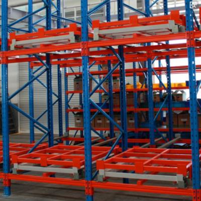 China Corrosion Protection Warehouse Drive In Push Back Rack Shelf Lifter FIFO System For Rack Rack Shelves for sale