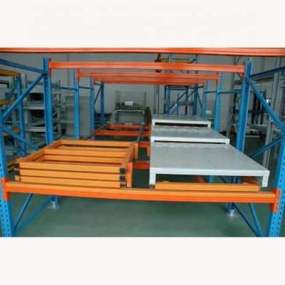 China Corrosion Protection Q235 Steel Heavy Duty Three Deep Push Pallet Rack For Warehouse Storage for sale