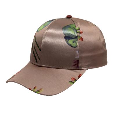 China COMMON fashion satin floral print baseball caps hat youth fashion eco-friendly baseball caps gorras hats for sale