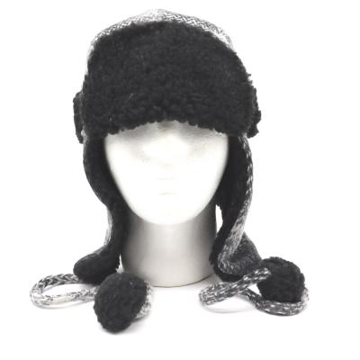 China COMMON Trapper Winter Fashion Faux Rabbit Fur Hearing Protection Hats With Pom Pom for sale