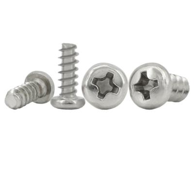 China M1.6*3*4*5*6 Phillips Rounded Head Thread Forming Screw For Plastic Nickel Plated Steel for sale