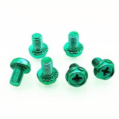 China HEX Hexagon Clamp With Teeth Cross Ground Screw HWM5*6*8*10 Grounding Screw For LED Lighting for sale