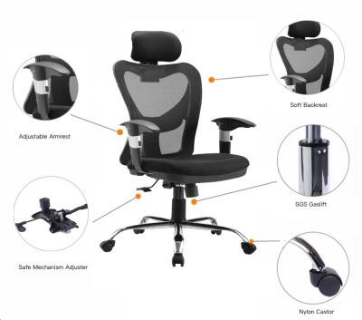 China ES401 Nylon Frame Mesh Swivel Office Chair With (Height) Ergonomic Design High Quality Adjustable for sale