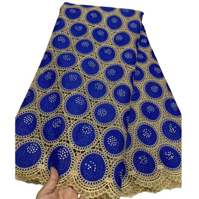 China Water Soluble guipure lace wedding african lace fabric with stones high quality lace women dress Nigerian embroidery fabric for party for sale