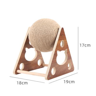 China Durable Three-dimensional Sisal Cat Scratch Ball Cat Claw Scratch Board Solid Wood Climbing Funny Toy Cat Toy Frame for sale